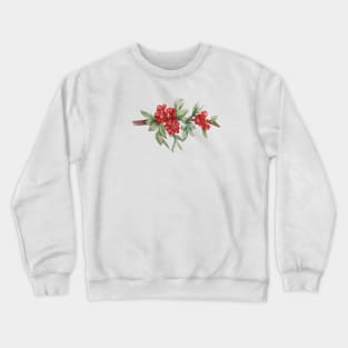 branch of japanese quince with red flowers Crewneck Sweatshirt